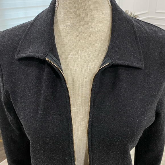 Zipper Front Lacoste Dress Midi Charcoal Fit and Flare - Picture 6 of 7